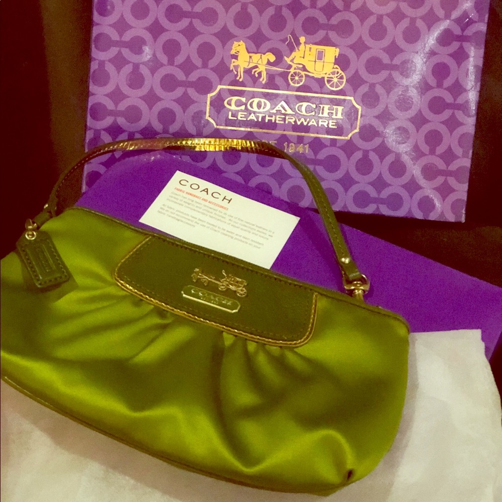 Coach never used silky green hobo shoulder bag
